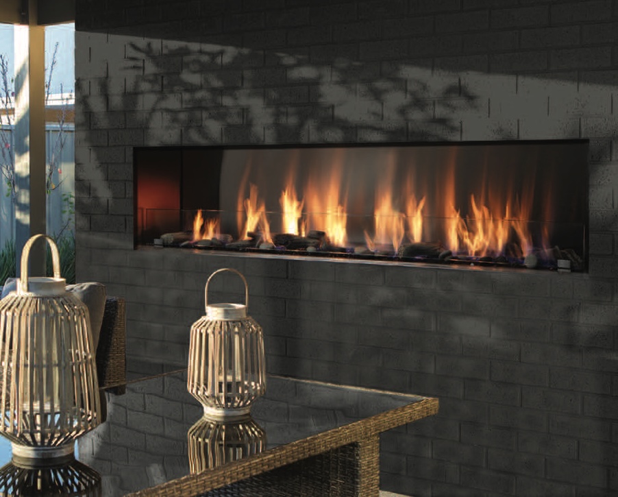 Barbara Jean: Outdoor Linear Fireplace 72