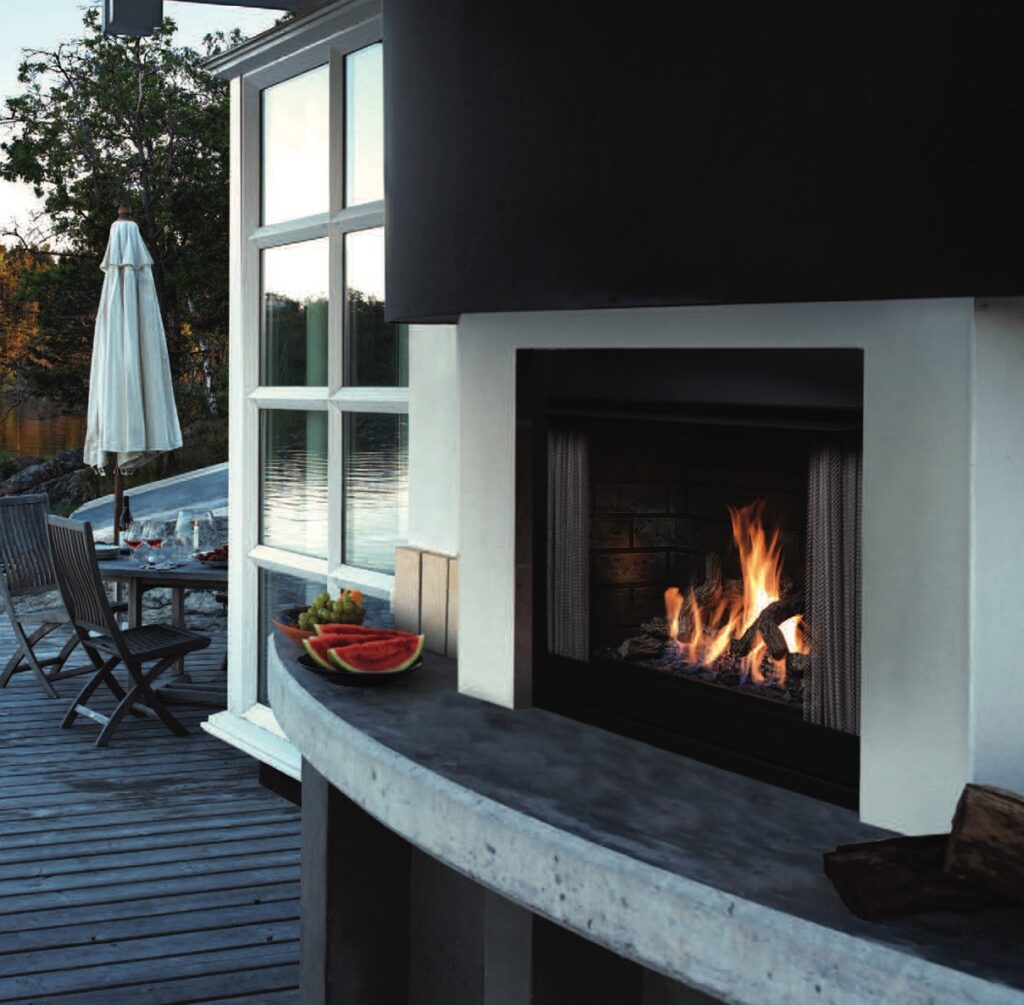 OFP42 Vent-Free Outdoor Millivolt Fireplace (NG) - Satin Black