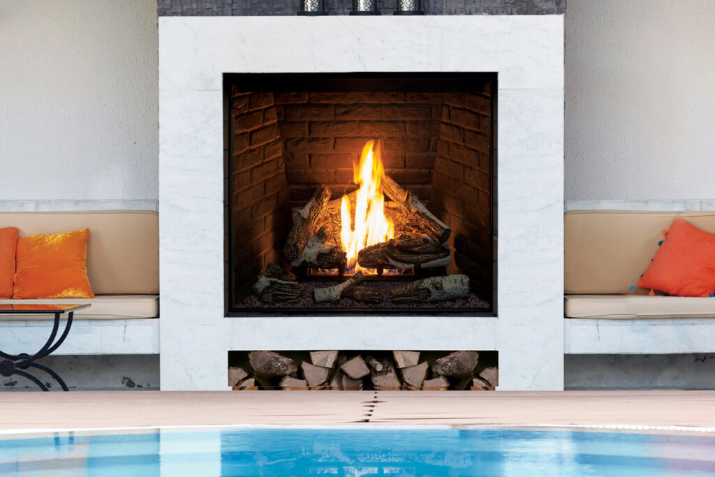 Urbana: U44 Outdoor Gas Fireplace IPI with Wall Switch
