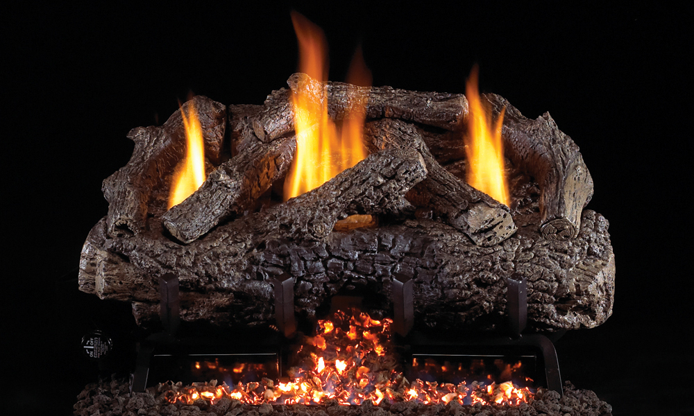 RH Peterson: G10 Series Vent-Free Charred Frontier Oak Logs - 16/18"