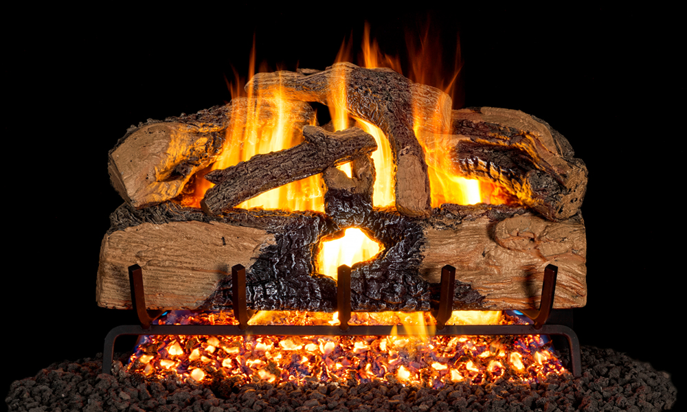 RH Peterson: G52 Series Charred Evergreen Split Oak Logs - 18"