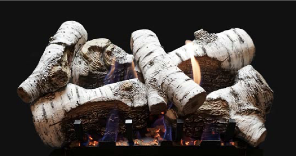 White Mountain Hearth: Birch Burncrete Log Set - 18"