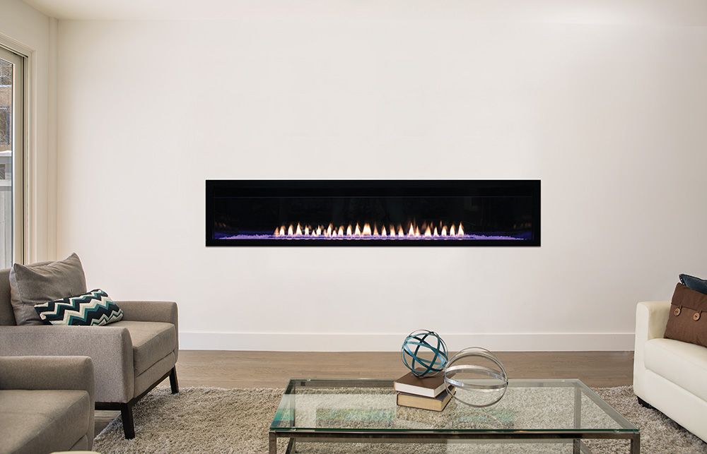 The White Mountain Hearth: Boulevard Vent-Free Linear 72, available from Kindled Timber in Indianapolis, IN