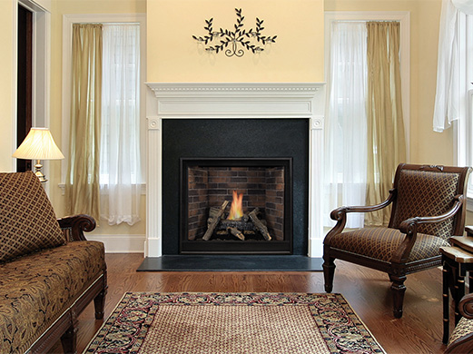 The White Mountain Hearth: Tahoe 32 Clean-Face Premium Traditional (IP), available from Kindled Timber in Indianapolis, IN
