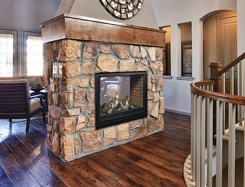 The White Mountain Hearth: Tahoe Clean-Face See-Through Fireplace (IP), available from Kindled Timber in Indianapolis, IN