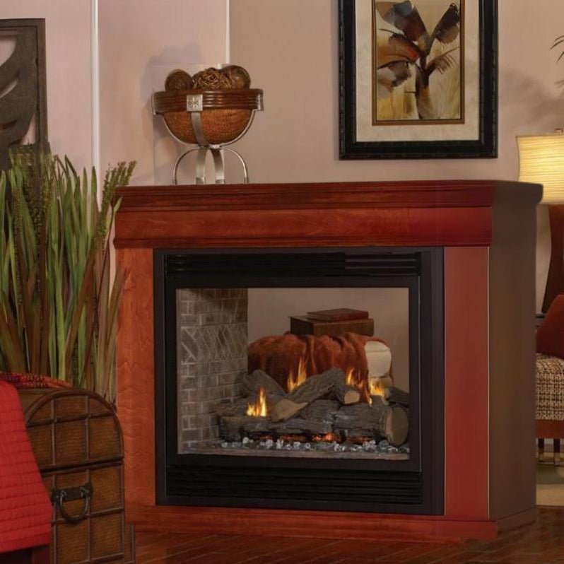 The White Mountain Hearth: Tahoe Premium See-Through Fireplace, available from Kindled Timber in Indianapolis, IN