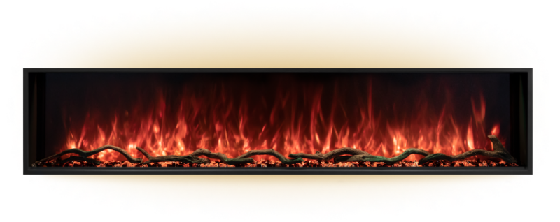 Modern Flames: Landscape Pro Slim 96″ Built-in Fireplace