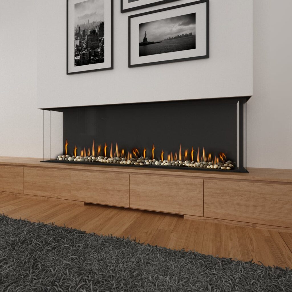 Ortal: Three Sided 77H Gas Fireplace—primary view