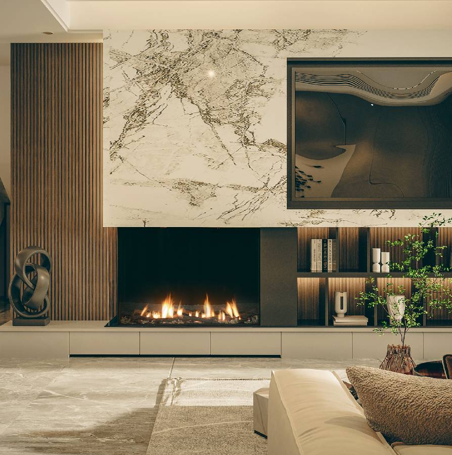 Ortal: Corner Right Side RS 44HH Gas Fireplace—primary view