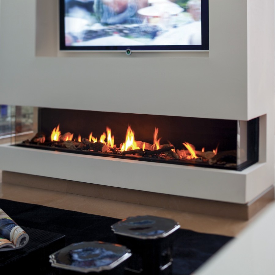 Ortal: Three Sided TS 77 Gas Fireplace—primary view