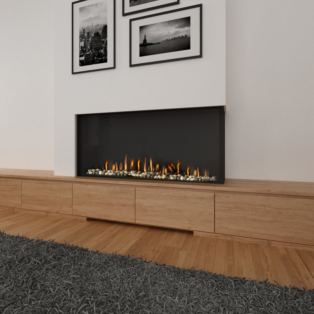 Ortal: Corner Right Side RS 51H Gas Fireplace