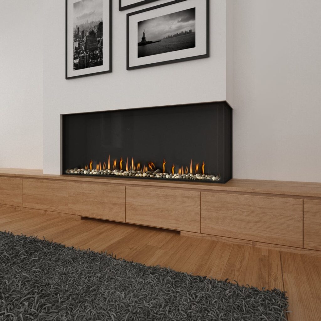 Ortal: Corner Left Side 60H Gas Fireplace—primary view
