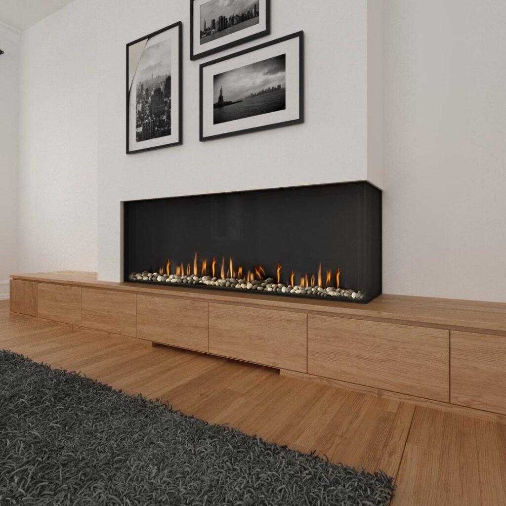 Ortal: Corner Left Side 68H Gas Fireplace—primary view