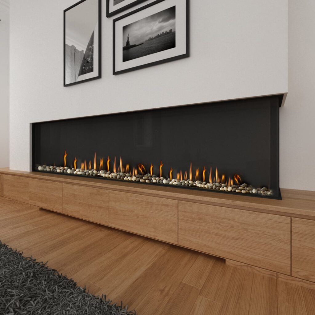 Ortal: Corner Right Side 98H Gas Fireplace—primary view