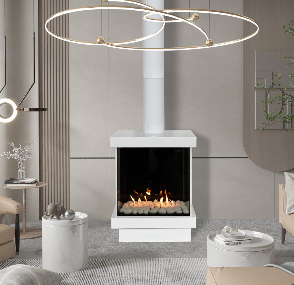 Ortal: Stand Alone Three Sided 25H Gas Fireplace—primary view