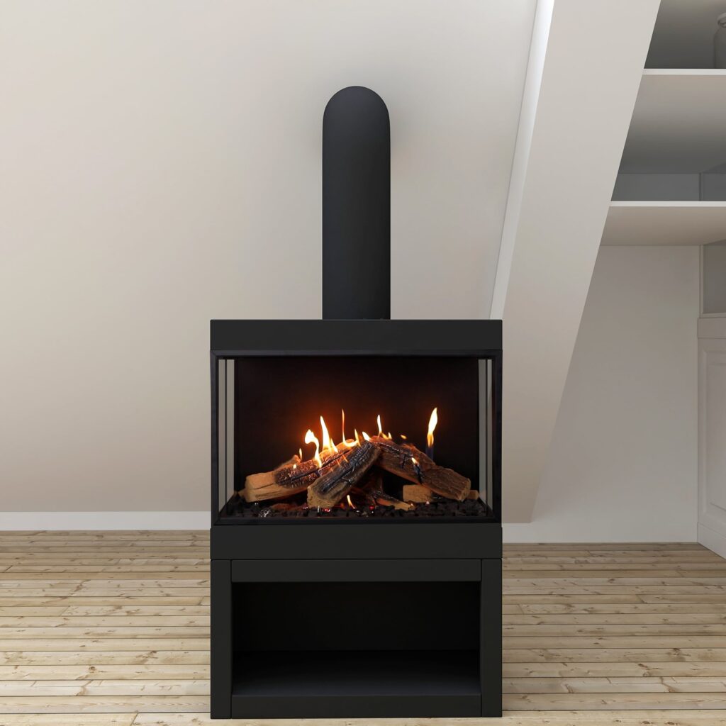 Ortal: Wilderness Stand Alone Three Sided 25H Gas Fireplace—primary view