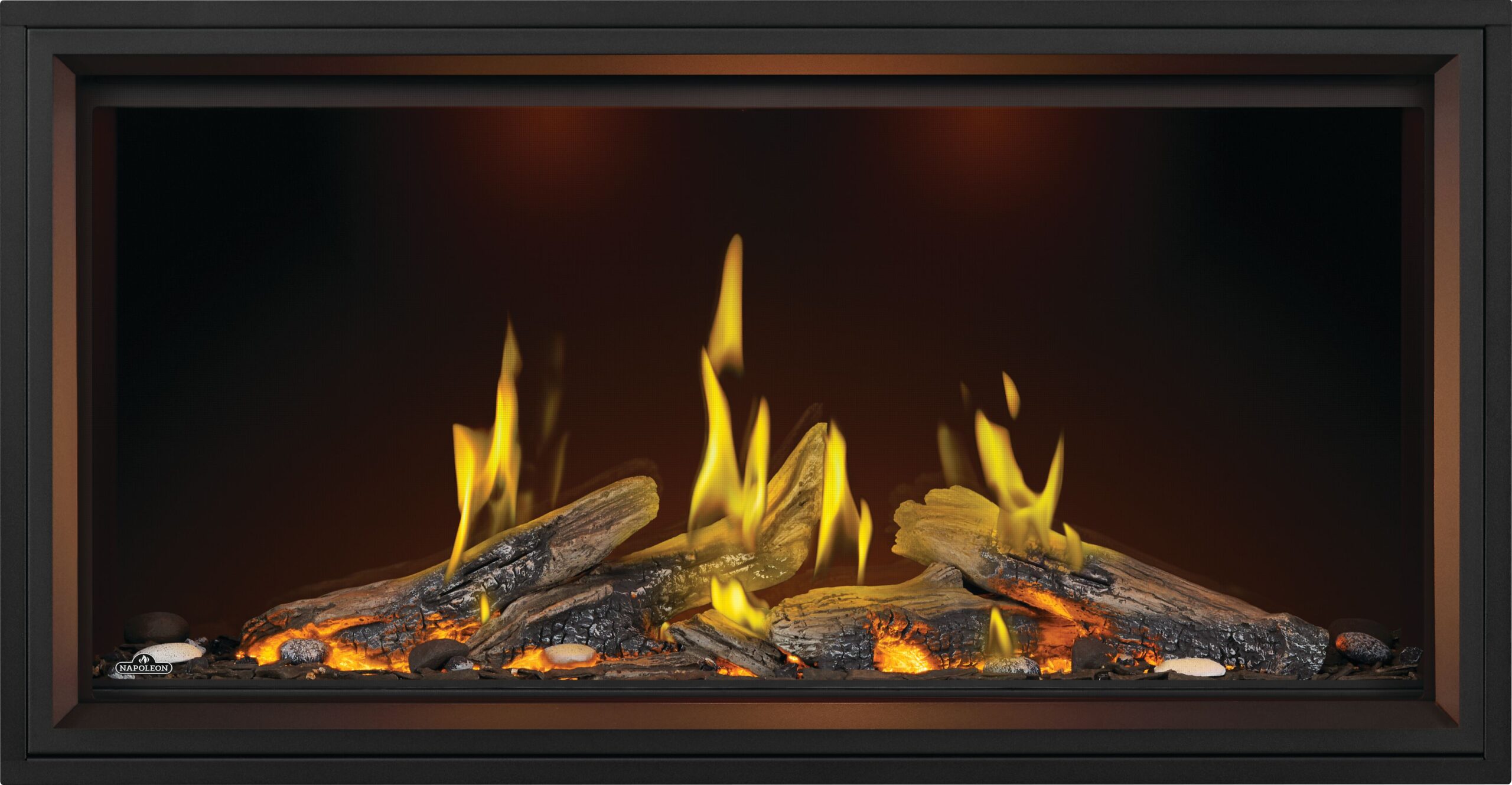 The Napoleon: Tall Linear Vector TLV50L with Luminous Logs, available from Kindled Timber in Indianapolis, IN