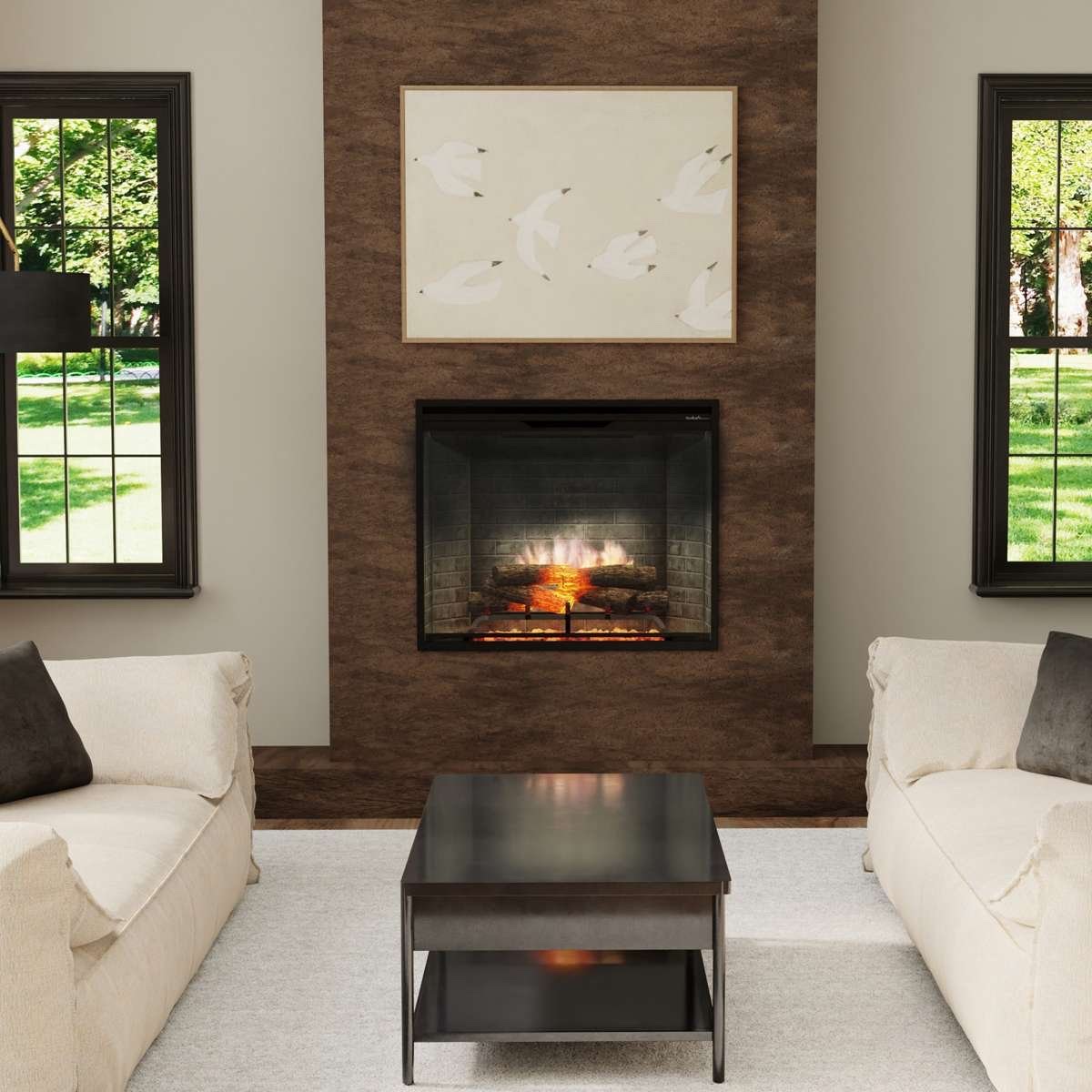 The Dimplex: Revillusion Neutral Brick 36, available from SnowBelt Fireplace & Stove in Stevens Point, WI