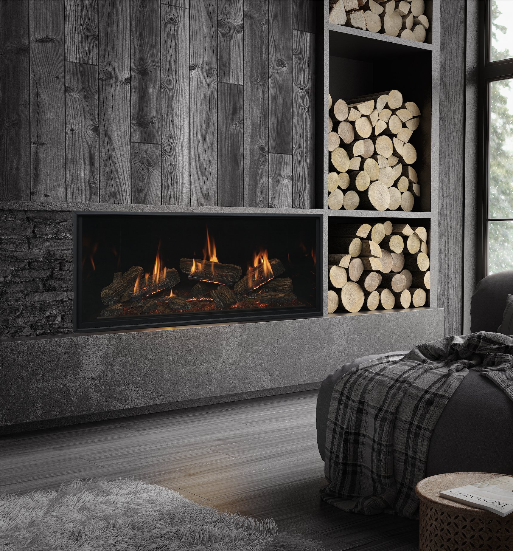 The Kozy Heat: Nordik 48 TL Gas Fireplace, available from SnowBelt Fireplace & Stove in Stevens Point, WI