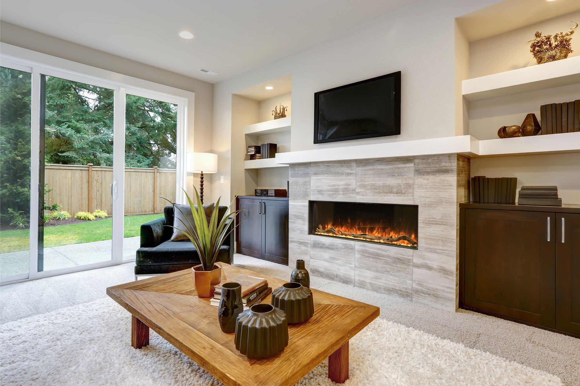 Modern Flames: Landscape Pro 56" Multi-Sided Built-in Fireplace