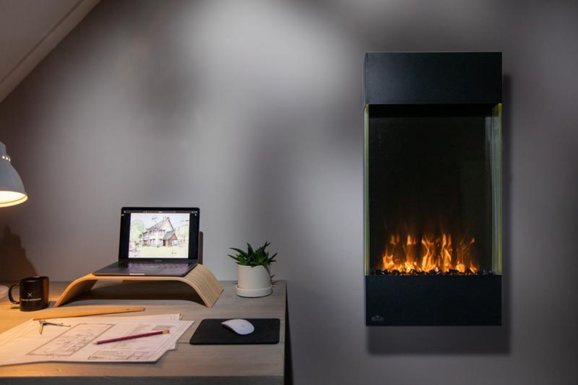 The Napoleon: Allure Vertical Prestige 32 NEFVC32H, available from SnowBelt Fireplace & Stove in Stevens Point, WI